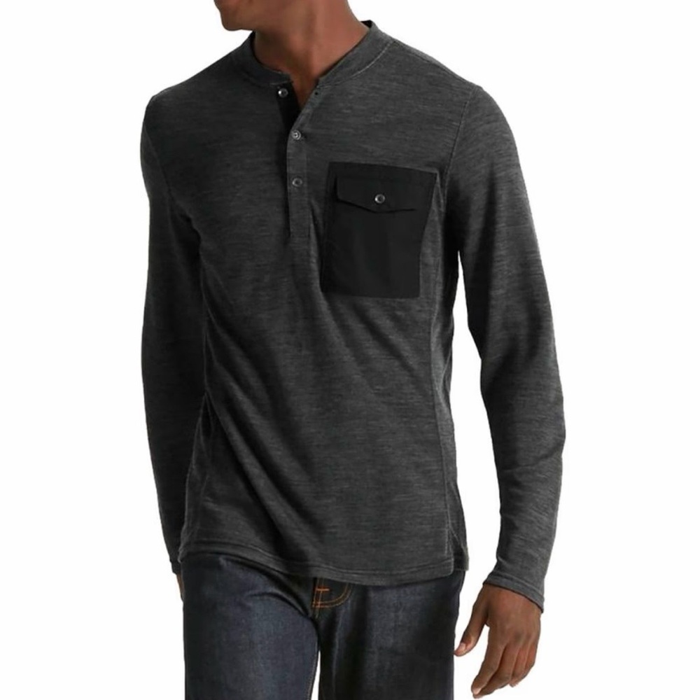 Nau Randygoat Lite Henley Shirt Wool Blend Gray Size Small Men’s